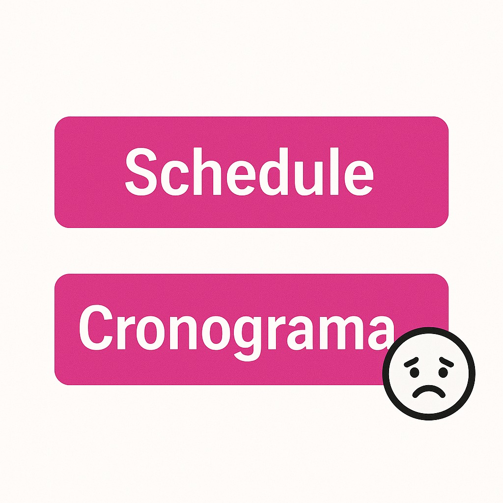 20250819-Schedule vs Cronograma Textual vs Contextual translation image driving confusion to end user