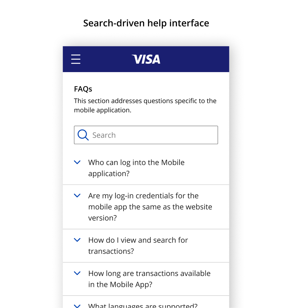 Search-driven help interface